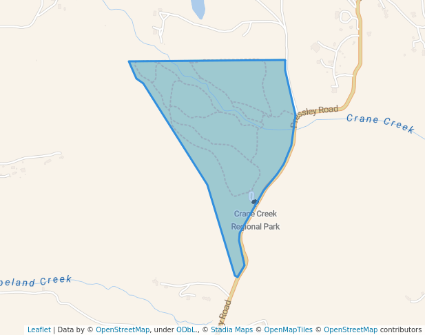 walking in Crane Creek Regional Park map in Santa Rosa