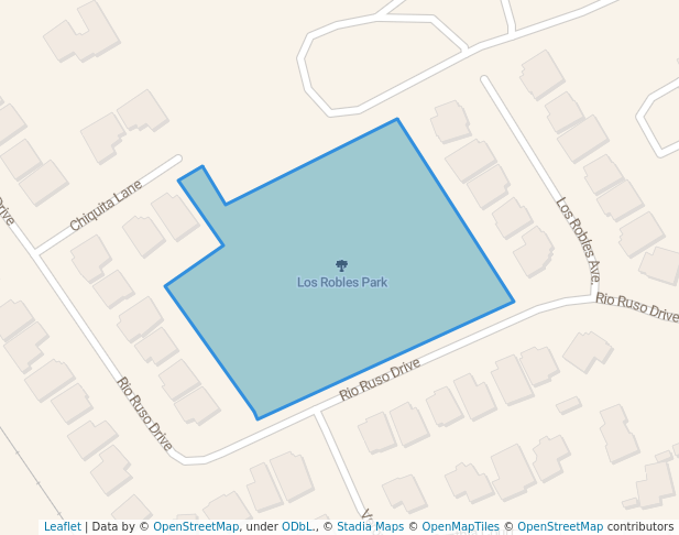 walking in Los Robles Park map in Windsor