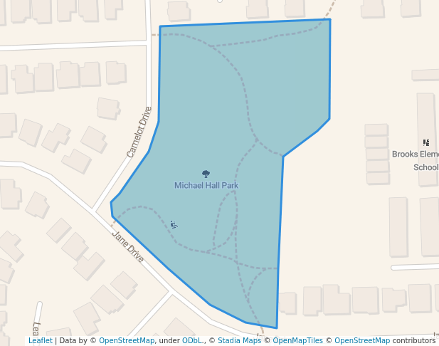 walking in Michael Hall Park map in Windsor