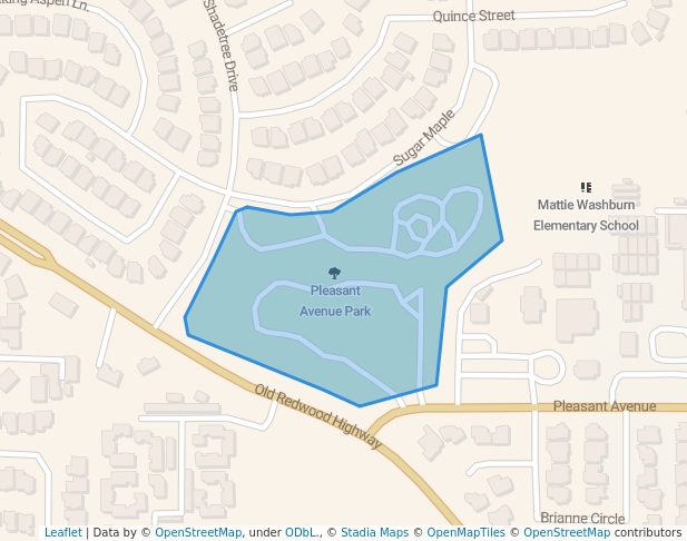 walking in Pleasant Avenue Park map in Windsor