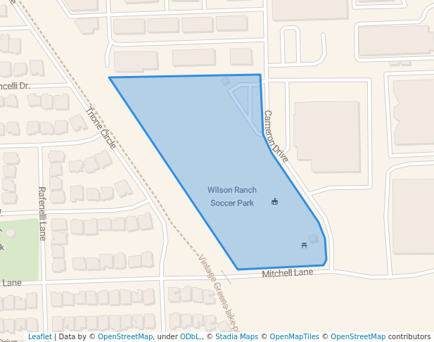 walking in Wilson Ranch Soccer Park map in Windsor