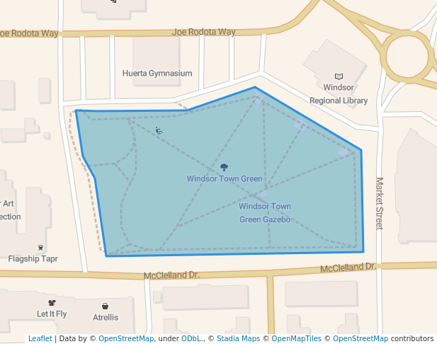 walking in Windsor Town Green map in Windsor