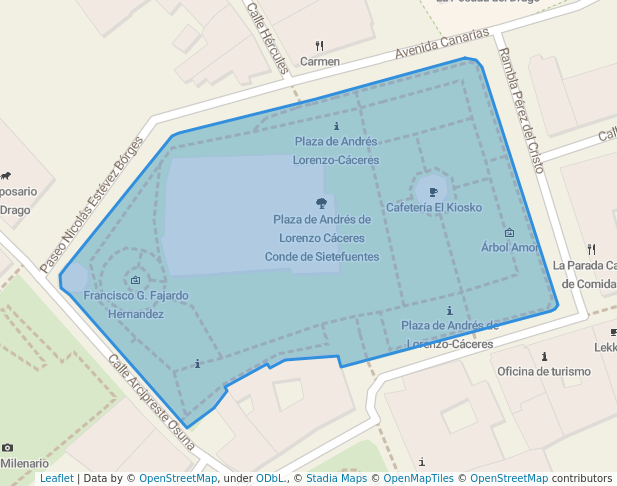 Plaza de Andrés de Lorenzo Cáceres Conde de Sietefuentes