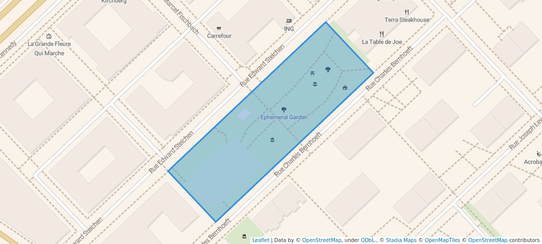 walking in Ephemeral Garden map in Luxemburg