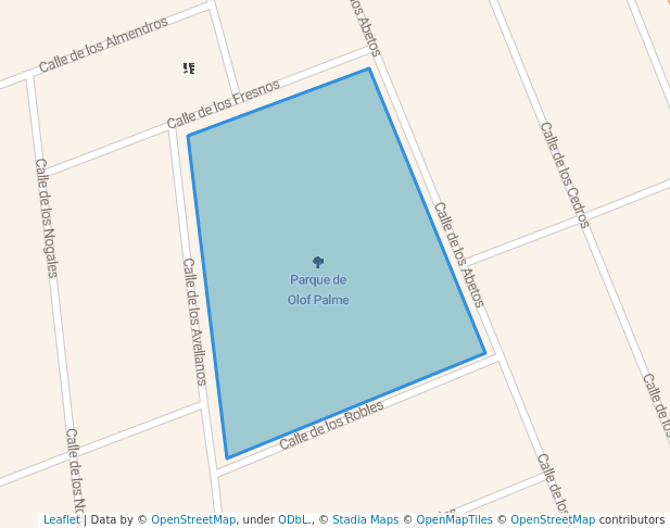 walking in Parque de Olof Palme map in Torres de la Alameda