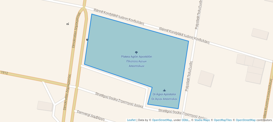 walking in Πλατεία Αγίων Αποστόλων map in Acharnes