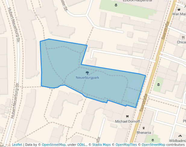 walking in Neuerburgpark map in Trier