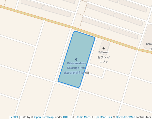 walking in Kita-narashino Daisango Park map in Funabashi