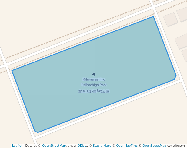 walking in Kita-narashino Daihachigo Park map in Funabashi