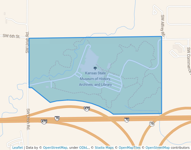 walking in Kansas State Museum of History, Archives, and Library map in Topeka