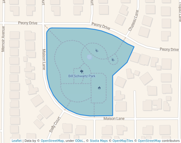 walking in Bill Schwartz Park map in Tracy
