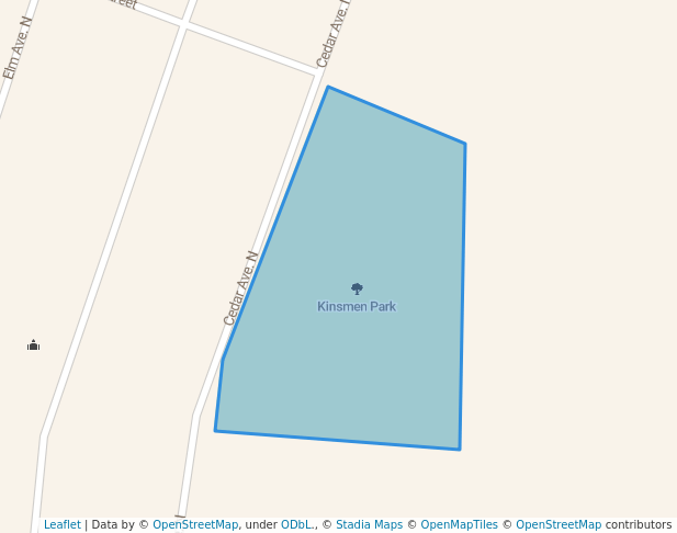 walking in Kinsmen Park map in Eastend