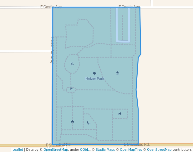 walking in Heizer Park map in Hobbs