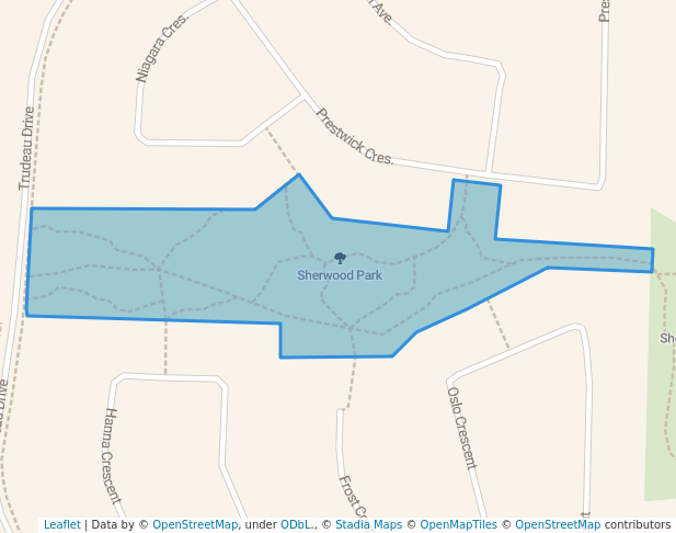 walking in Sherwood Park map in Sarnia