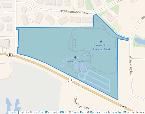 walking in Hoosier Grove Park map in Streamwood