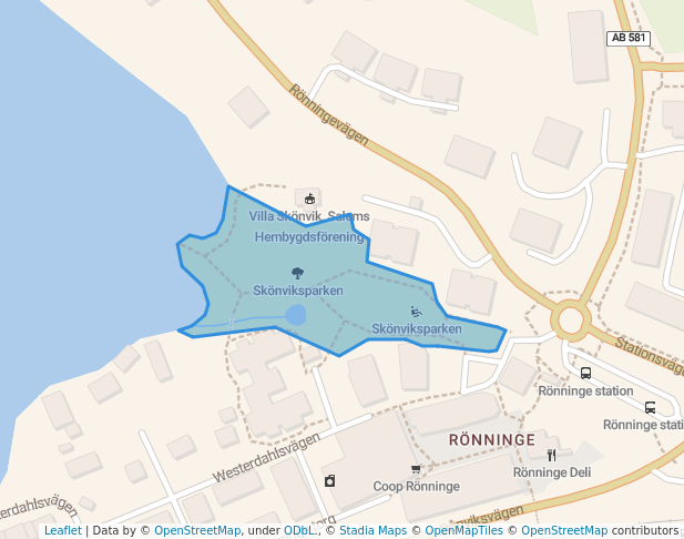 Skönviksparken in Rönninge | Map and Routes