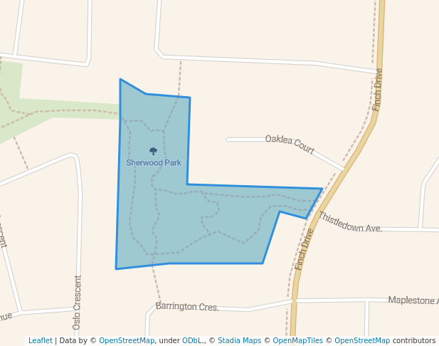 walking in Sherwood Park map in Sarnia