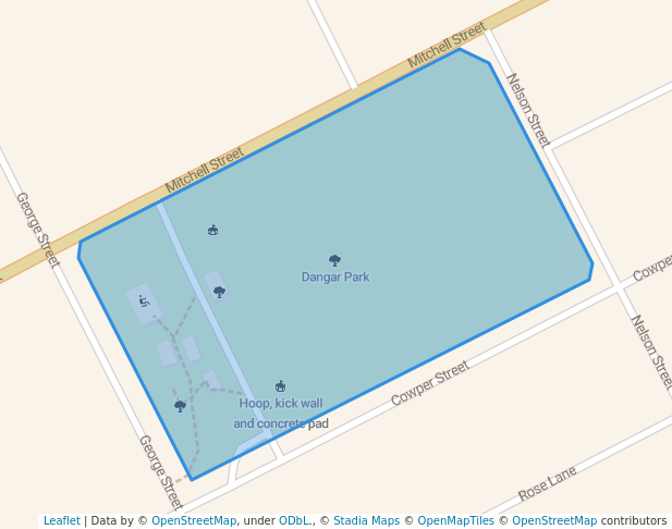 walking in Dangar Park map in Wee Waa