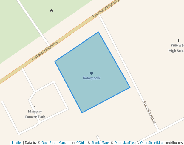 walking in Rotary park map in Wee Waa