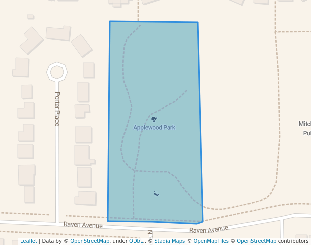 walking in Applewood Park map in St. Thomas