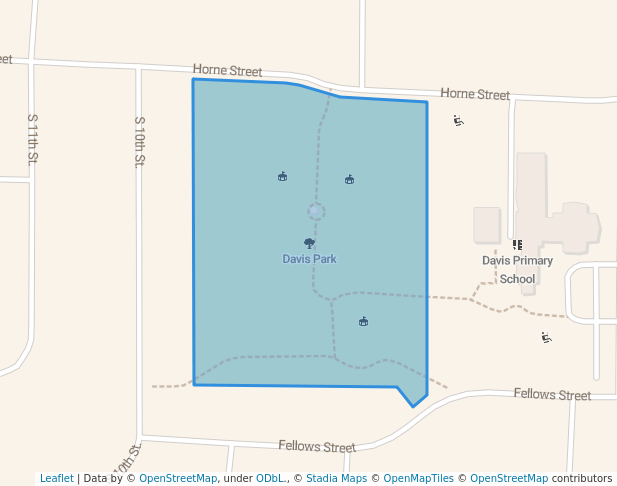 walking in Davis Park map in St. Charles
