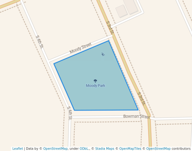 walking in Moody Park map in St. Charles