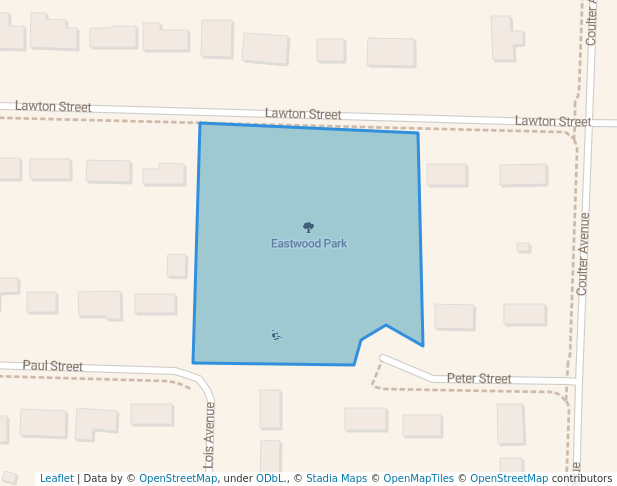 walking in Eastwood Park map in St. Thomas