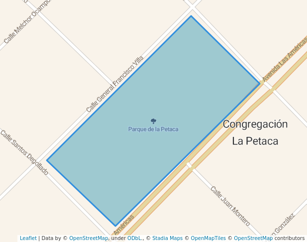 walking in Parque de la Petaca map in Linares