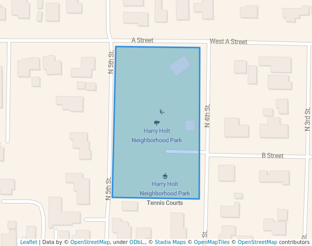 walking in Harry Holt Neighborhood Park map in Creswell