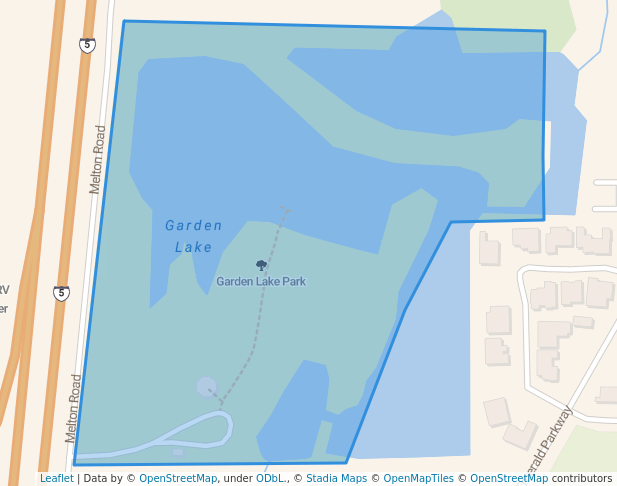 walking in Garden Lake Park map in Creswell