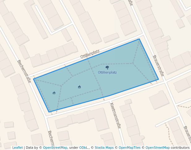 walking in Ottilienplatz map in Duisburg