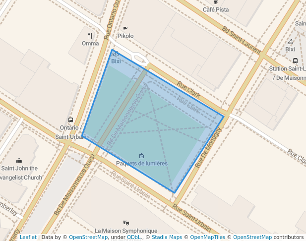 walking in Le Parterre map in Montreal