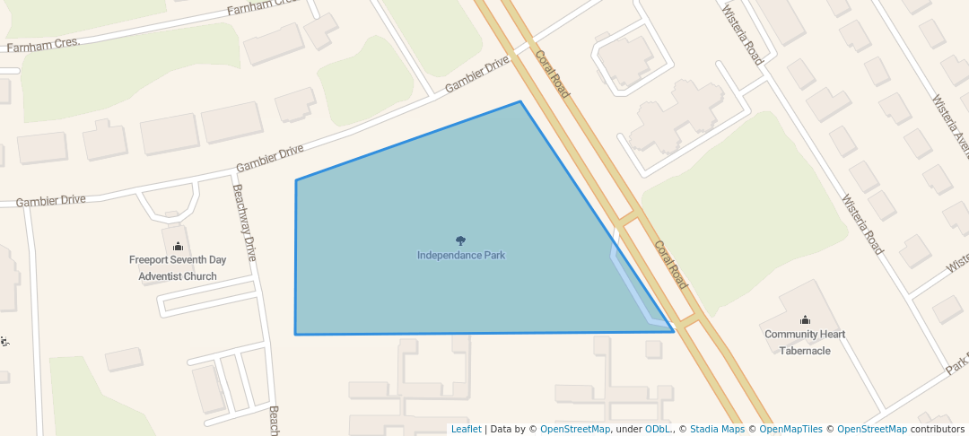 walking in Independance Park map in Freeport