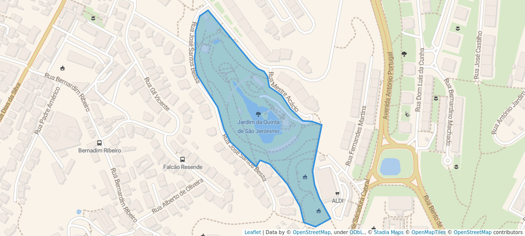 walking in Jardim da Quinta de São Jerónimo map in Coimbra