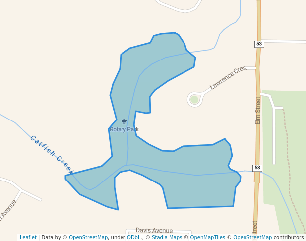 walking in Rotary Park map in Aylmer