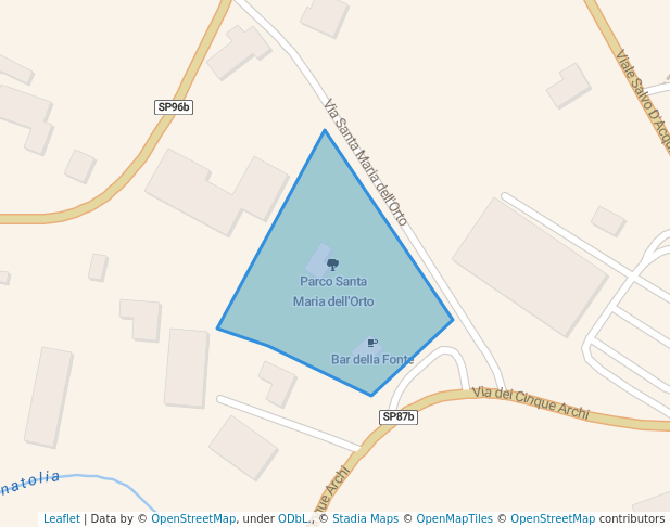 walking in Parco Santa Maria dell'Orto map in Velletri