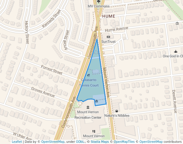 walking in Colasanto Park map in Alexandria