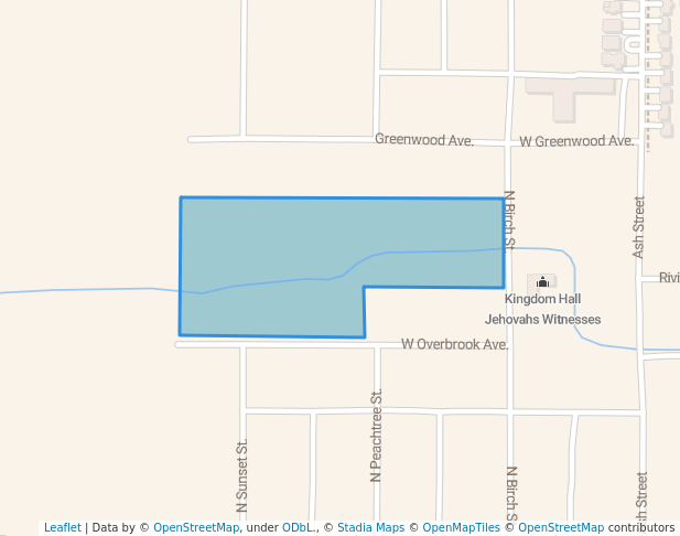 walking in Sunset Park map in Ponca City