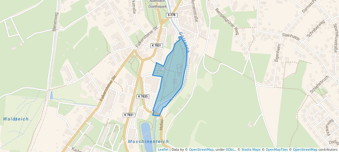 walking in Hofaupark map in Auerbach/Vogtland