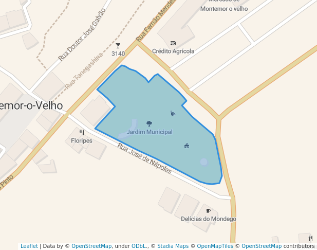 walking in Jardim Municipal map in Montemor-o-Velho