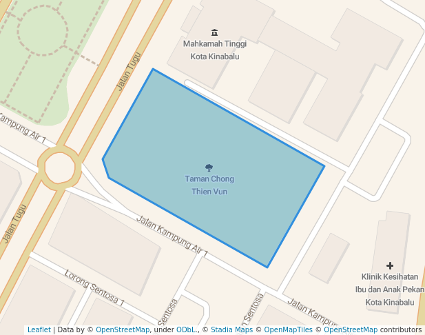 walking in Taman Chong Thien Vun map in Kota Kinabalu