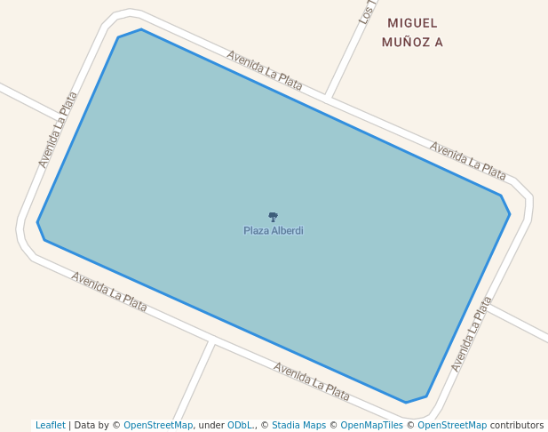 walking in Plaza Alberdi map in Villa Carlos Paz