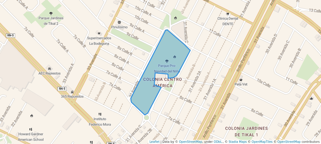 walking in Parque Pro-Navidad del Niño map in Ciudad de Guatemala