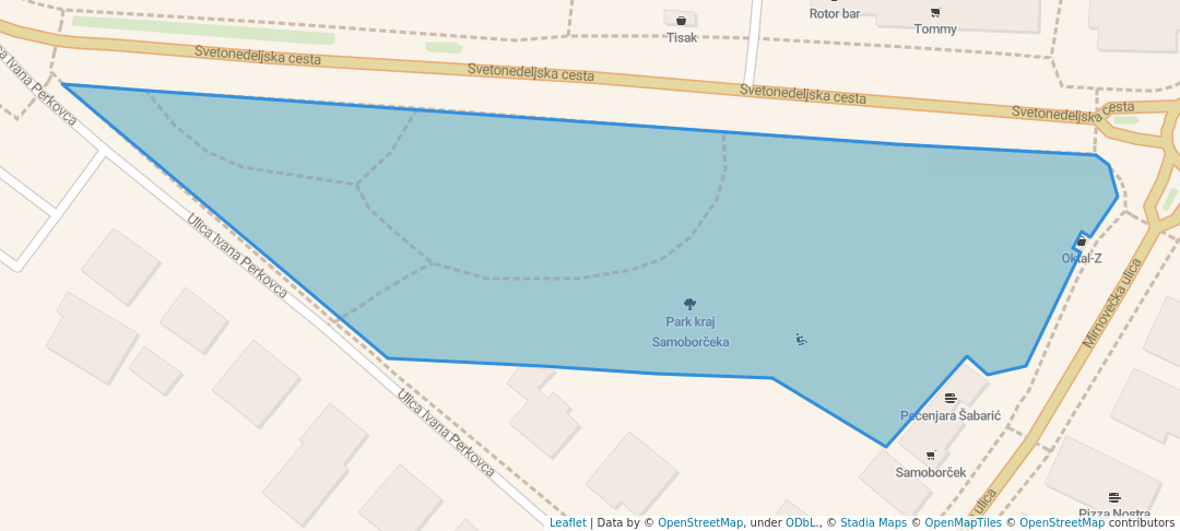 walking in Park kraj Samoborčeka map in Samobor