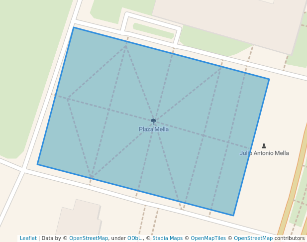 walking in Plaza Mella map in La Habana