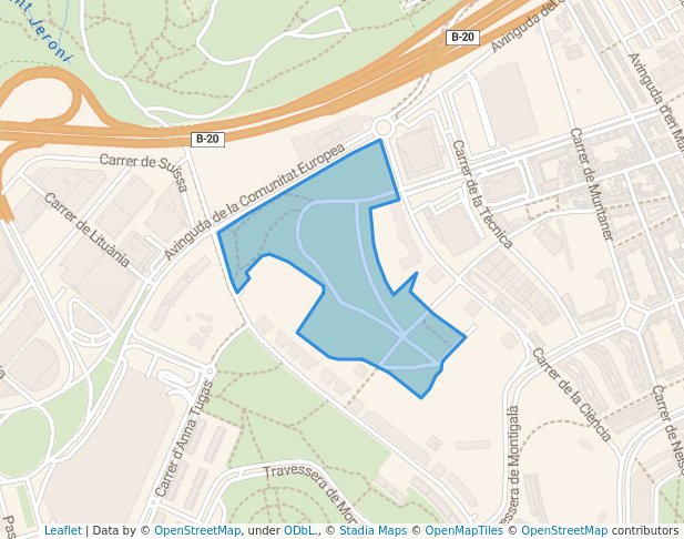 walking in parc del G4 map in Badalona