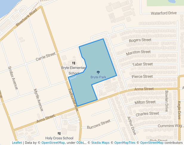 walking in Bryte Park map in West Sacramento