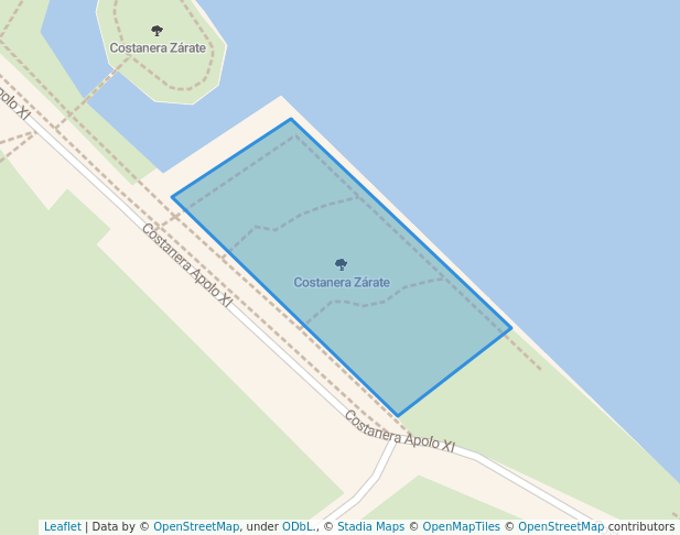 walking in Costanera Zárate map in Zárate
