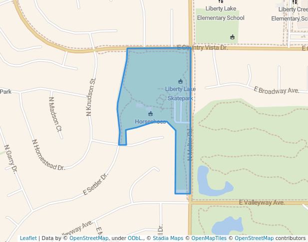 walking in Pavilion Park map in Liberty Lake