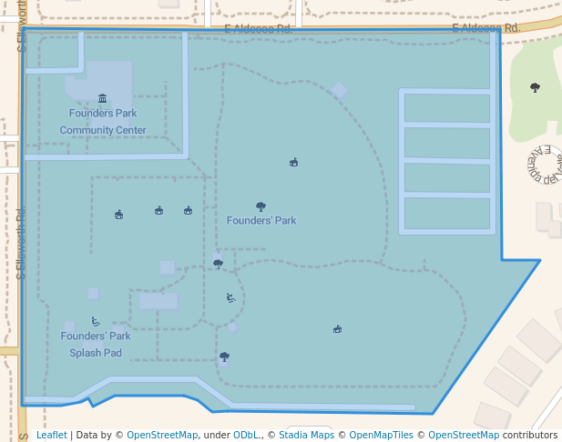 walking in Founders' Park map in Queen Creek